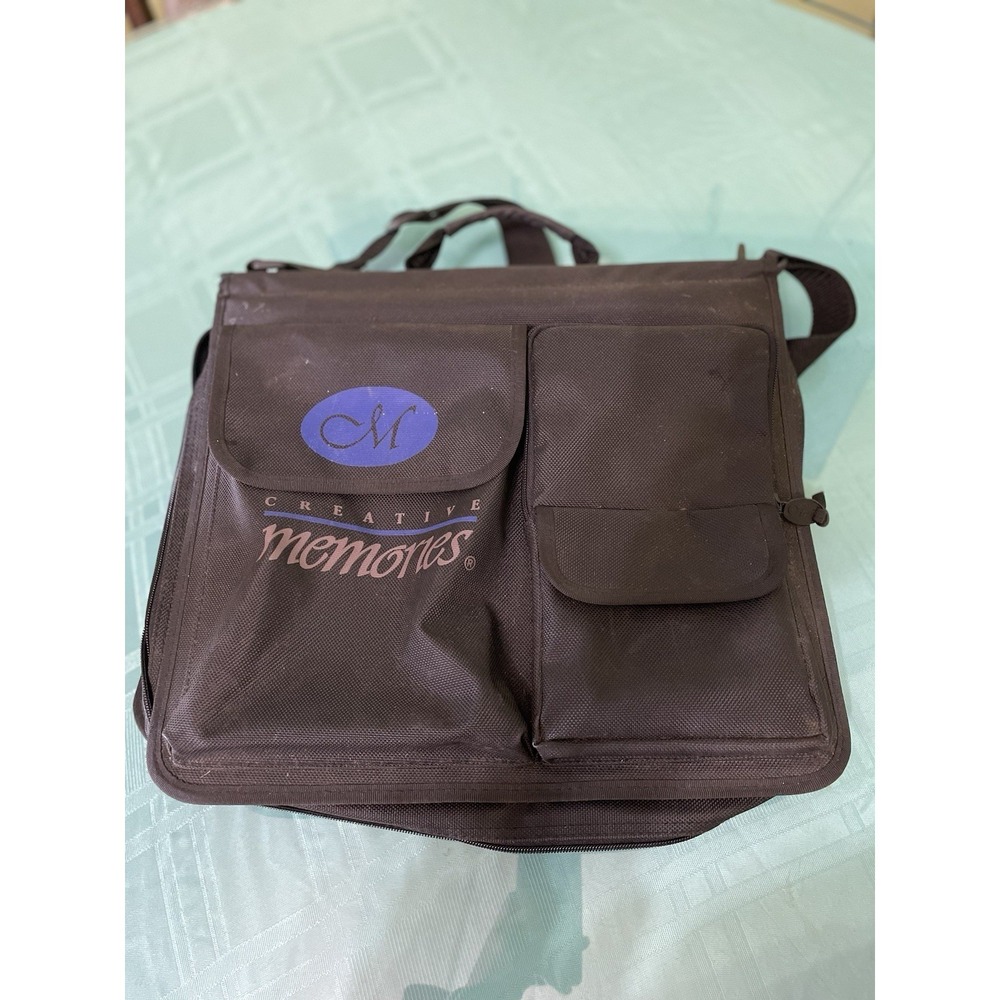 Creative Memories Black Memory Mate Bag Canvas Adjustable Strap Plus 8 Plastic